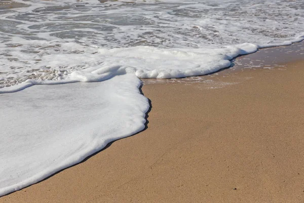 Onda Marina Morbida Rotola Sulla Sabbia Della Spiaggia Onde Marine — Foto Stock