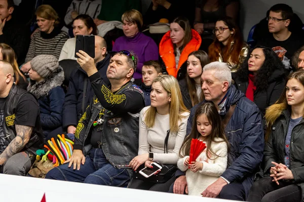 Kamensky Ukraine February 2020 Sports Spectators Fans Support Team Women — Stock Photo, Image