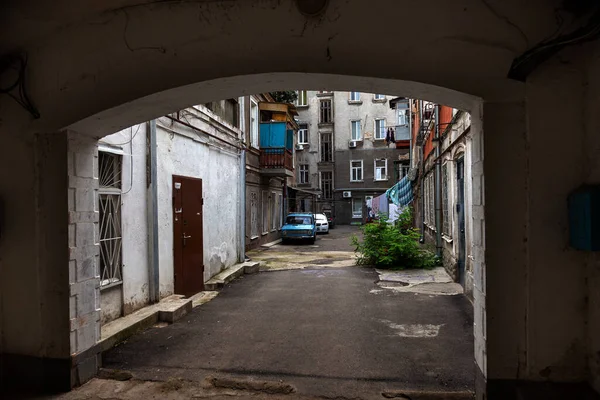 Innenhof Der Altstadt Wurden Saubere Wäsche Und Bettwäsche Gewaschen Die — Stockfoto