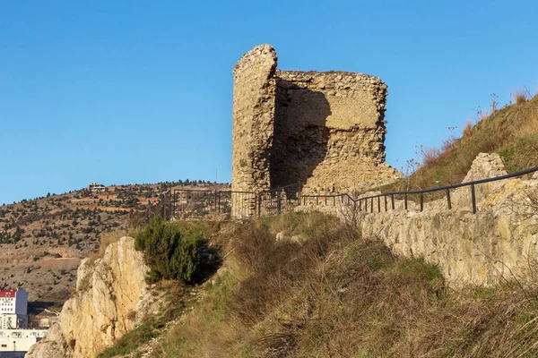 Ruinerna Den Antika Turkiska Fästningen Krim Sudak Ruinerna Den Antika — Stockfoto