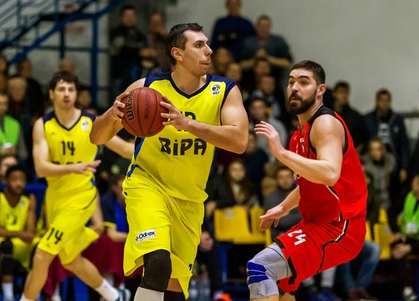 Odessa Ucrania Febrero 2017 Baloncesto Entre Equipo Baloncesto Masculino Bipa — Foto de Stock