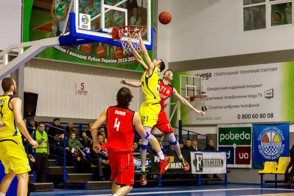 Odessa Ucrania Febrero 2017 Baloncesto Entre Equipo Baloncesto Masculino Bipa — Foto de Stock