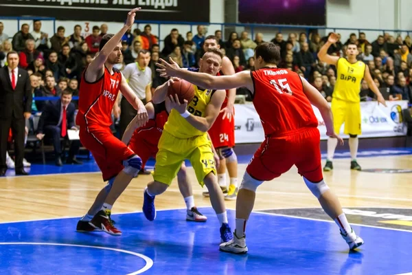 Odessa Ukrajina Února 2017 Basketbal Mezi Mužským Basketbalovým Týmem Bipa — Stock fotografie