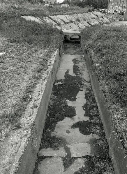 Ecological Problems Global Warming Drought Dry Irrigation Canal Water Disaster — Stock Photo, Image