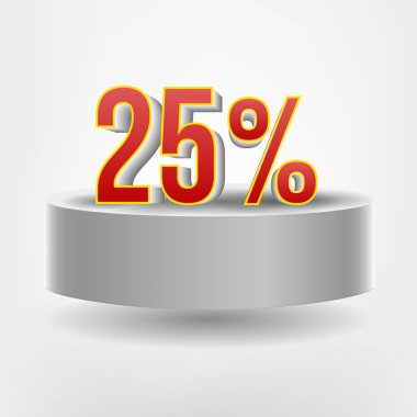 Podyum uçan vektör kırmızı yirmi beş indirim