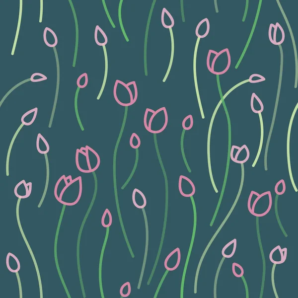 Modèle de fleur sans couture. Illustration vectorielle — Image vectorielle