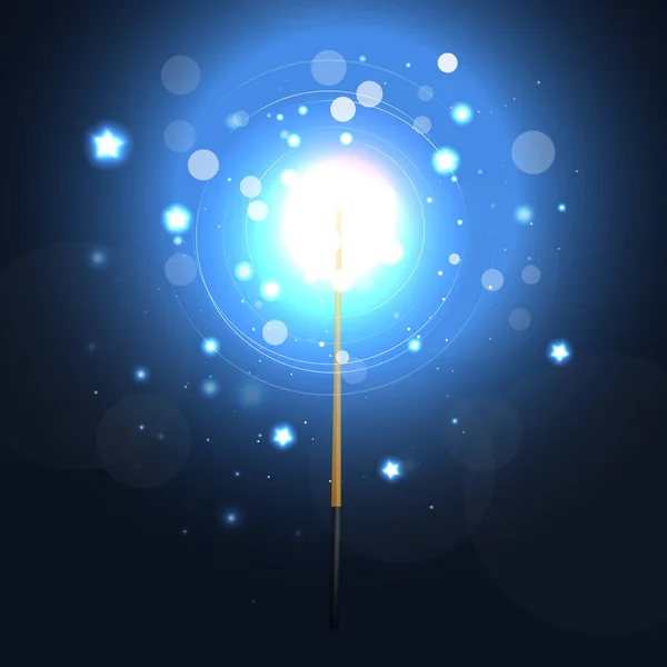 Vector Magic Wand Illustration bakgrund med stjärnor — Stock vektor