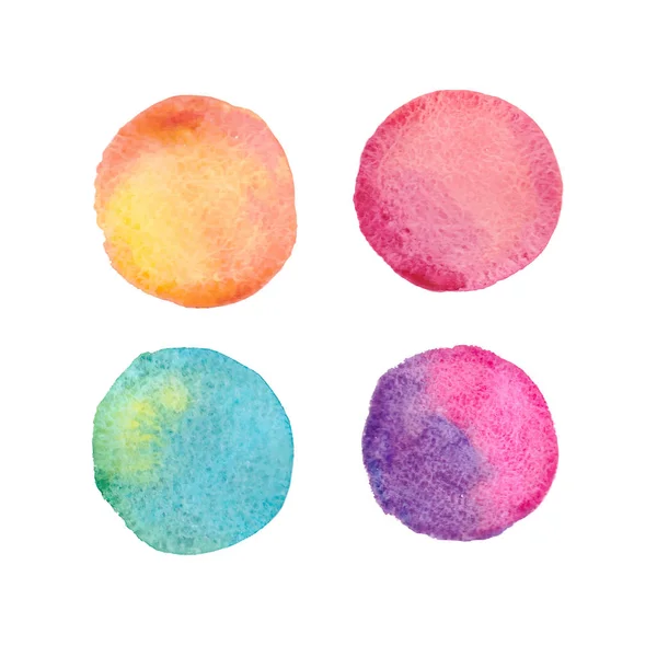 Regenboog kleuren aquarel verf vlekken vector achtergronden set — Stockvector