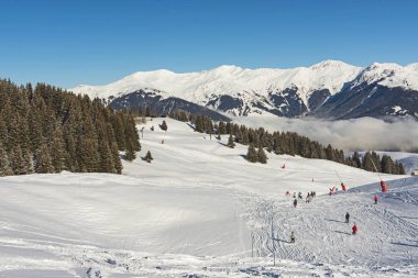 Panoramik bir Alp dağ vadide