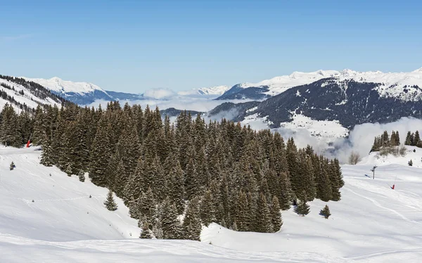 Vista panorâmica de um vale alpino de montanha — Fotografia de Stock