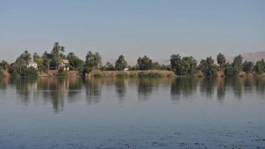 Nil Mısır gösteren Luxor Batı Şeria Nehri görünümünü