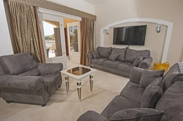 Interior design of luxury apartment living room — Stock Photo, Image