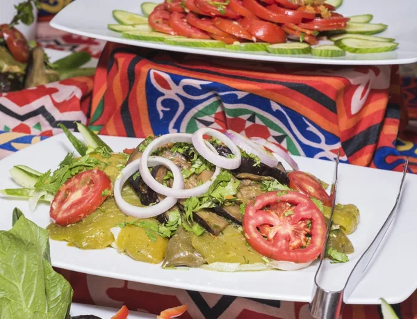 Rohových salát jídlo v restauraci formou bufetu — Stock fotografie