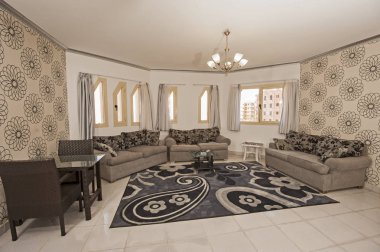 Bir daire salon gösterisi ev iç tasarım