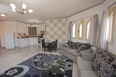 Bir daire salon gösterisi ev iç tasarım