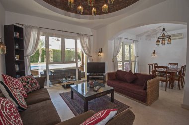 Lüks villa oturma odası iç tasarım