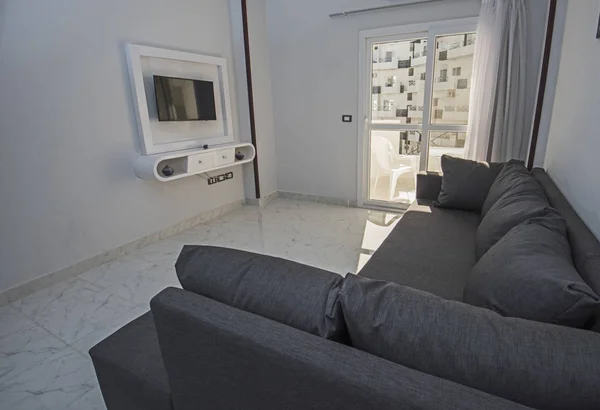 Design interiéru luxusní byt obývacího pokoje — Stock fotografie