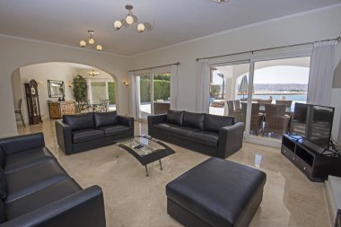 Lüks villa oturma odası iç tasarım