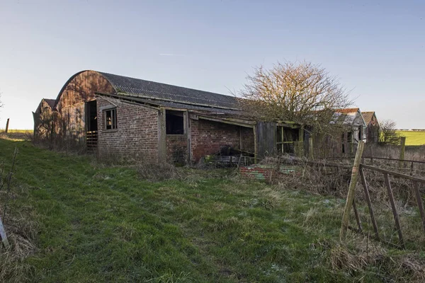 Ancienne Grange Abandonnée Construction Ferme Dans Paysage Rural Reculé — Photo