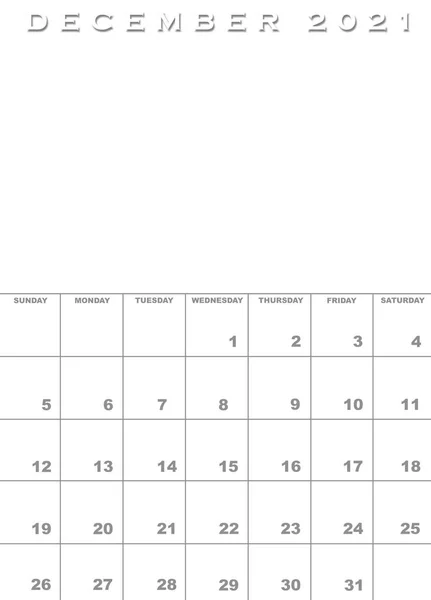 Μήνας Δεκέμβριος 2021 Πρότυπο Ημερολόγιο Φόντο Χώρο Για Τις Εικόνες — Φωτογραφία Αρχείου