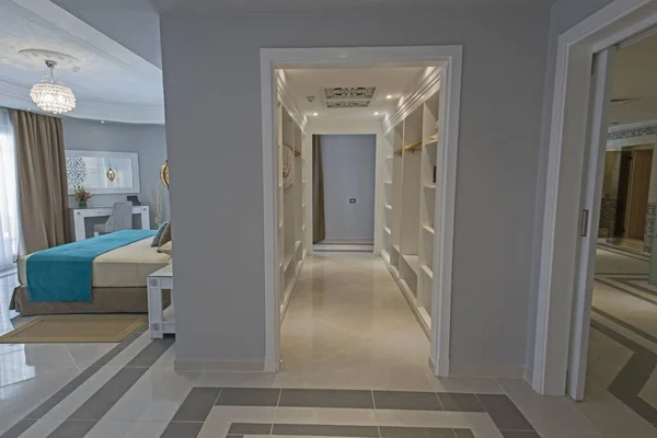 Intérieur Suite Parentale Chambre Hôtel Luxe Avec Grande Penderie Salle — Photo