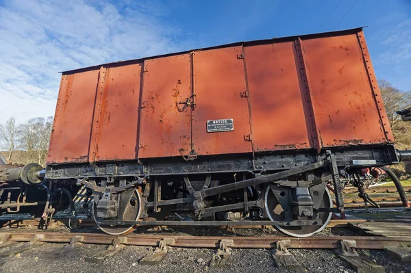 Staré Tradiční Železniční Kolejová Vozidla Box Auto Vedlejší Kolej Venkově — Stock fotografie