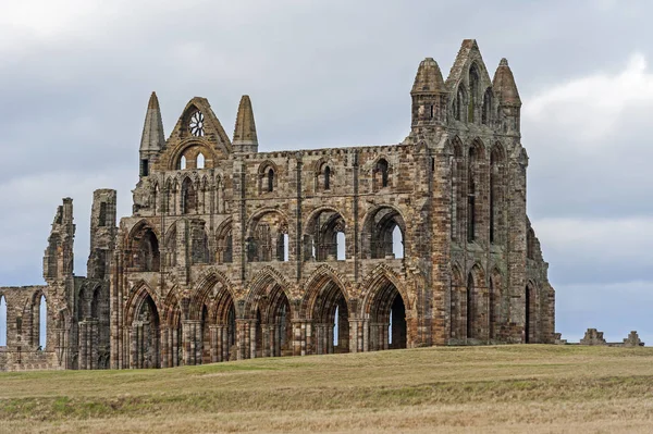 Remains Ancient English Gothic Abbey Ruins Windows — Stock Photo, Image