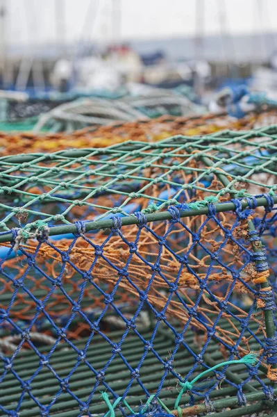Closeup Detail Lobster Pots Seaside Harbor Quayside — Stock Photo, Image