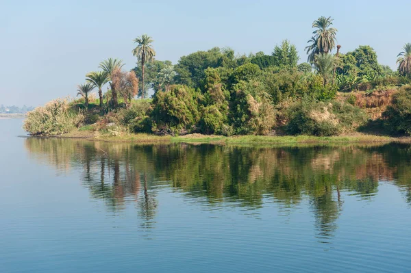 Panorama Landskap Landsbygd Utsikt Över Stora Floden Nilen Miljö Som — Stockfoto