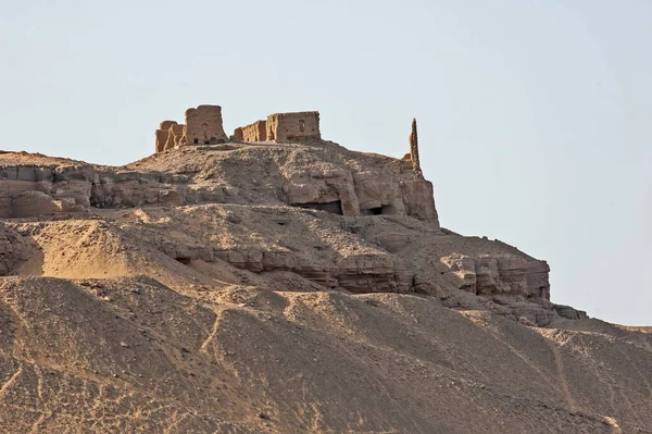 Veduta Delle Tombe Della Montagna Dei Nobili Assuan Egitto — Foto Stock