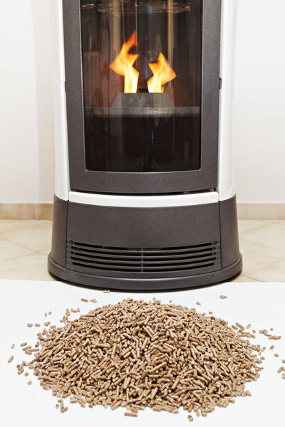 современная пеллетная печь
 