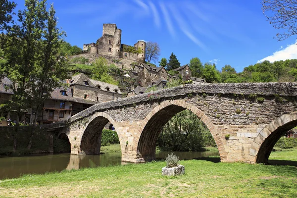 Bridge and village Stock Photo