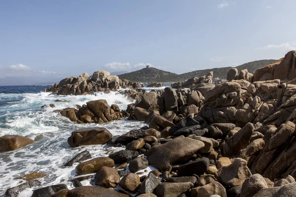 Costa y mar de Córcega — Foto de Stock