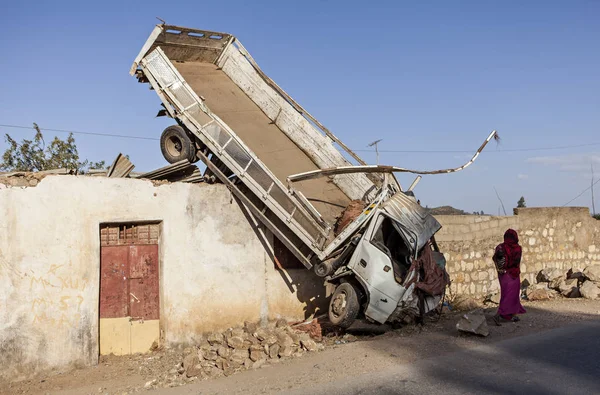 一辆卡车在埃塞俄比亚坠毁 — 图库照片