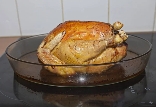 Roasted Chicken Out Oven — Stock Photo, Image