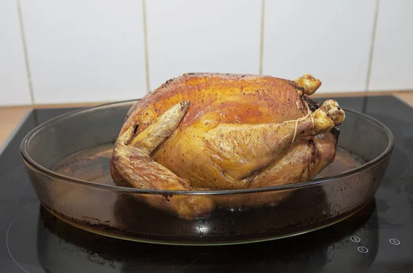 Roasted Chicken Just Out Oven — Stock Photo, Image