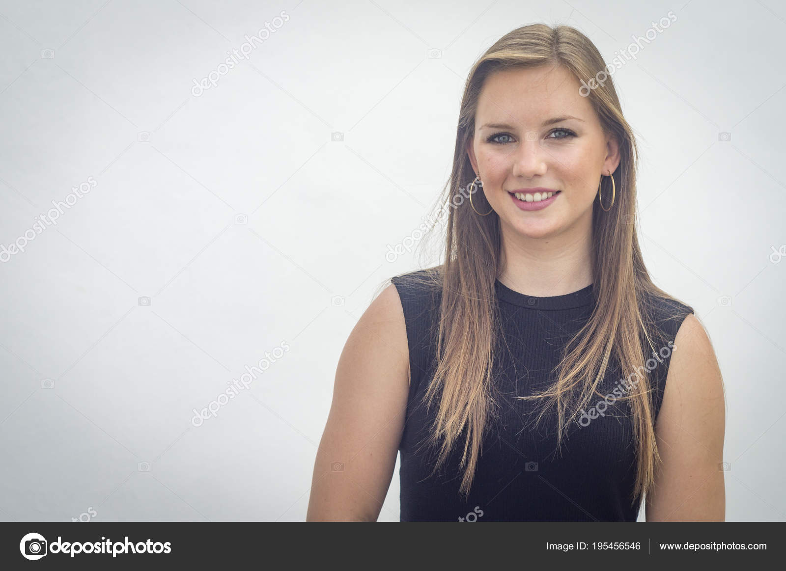 Danish Beauty Young White Woman Blonde Blue Eyes Long Golden