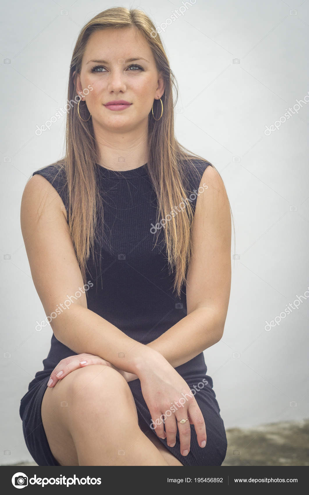 Danish Beauty Young White Woman Blonde Blue Eyes Long Golden