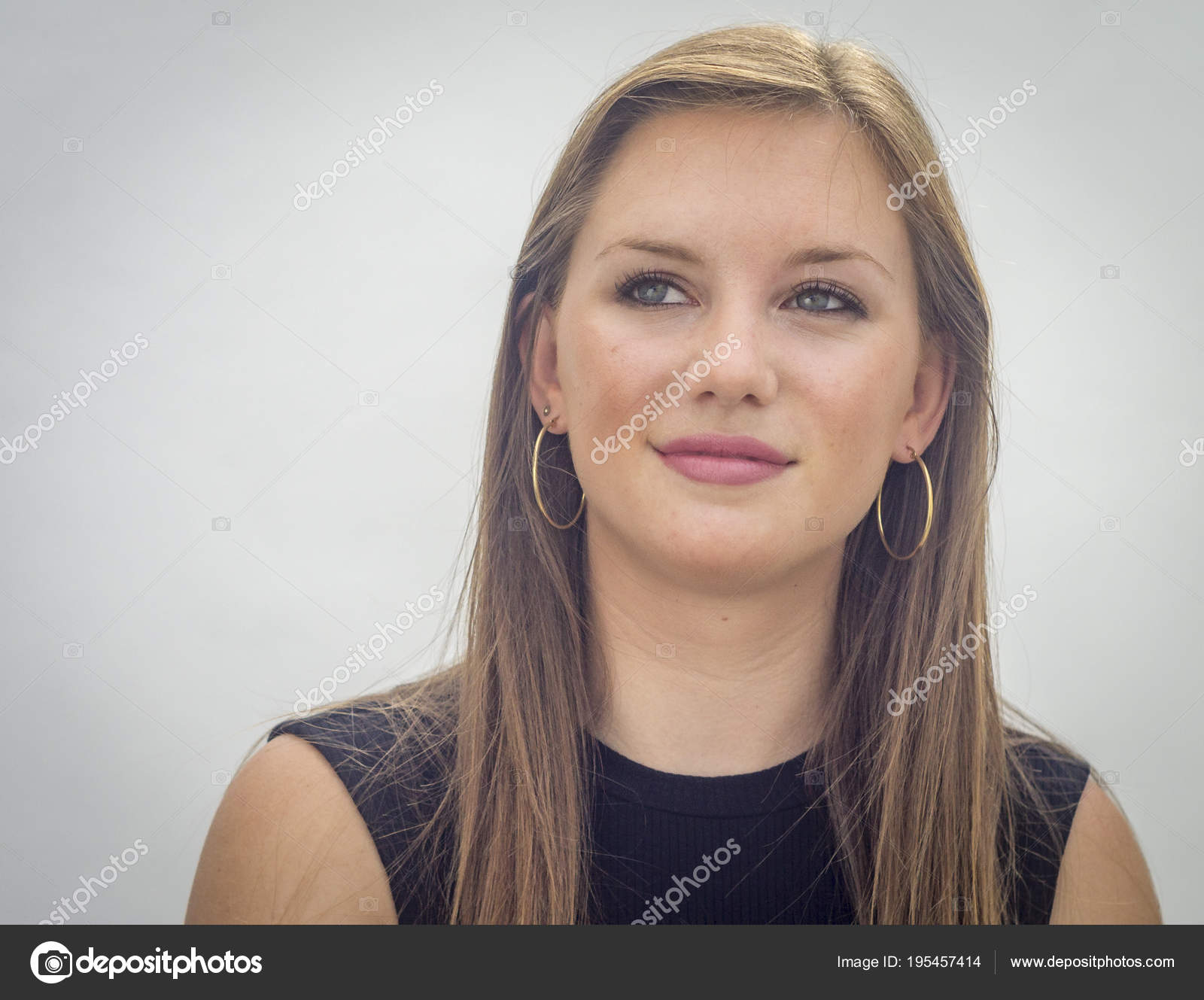 Danish Beauty Young White Woman Blonde Blue Eyes Long Golden