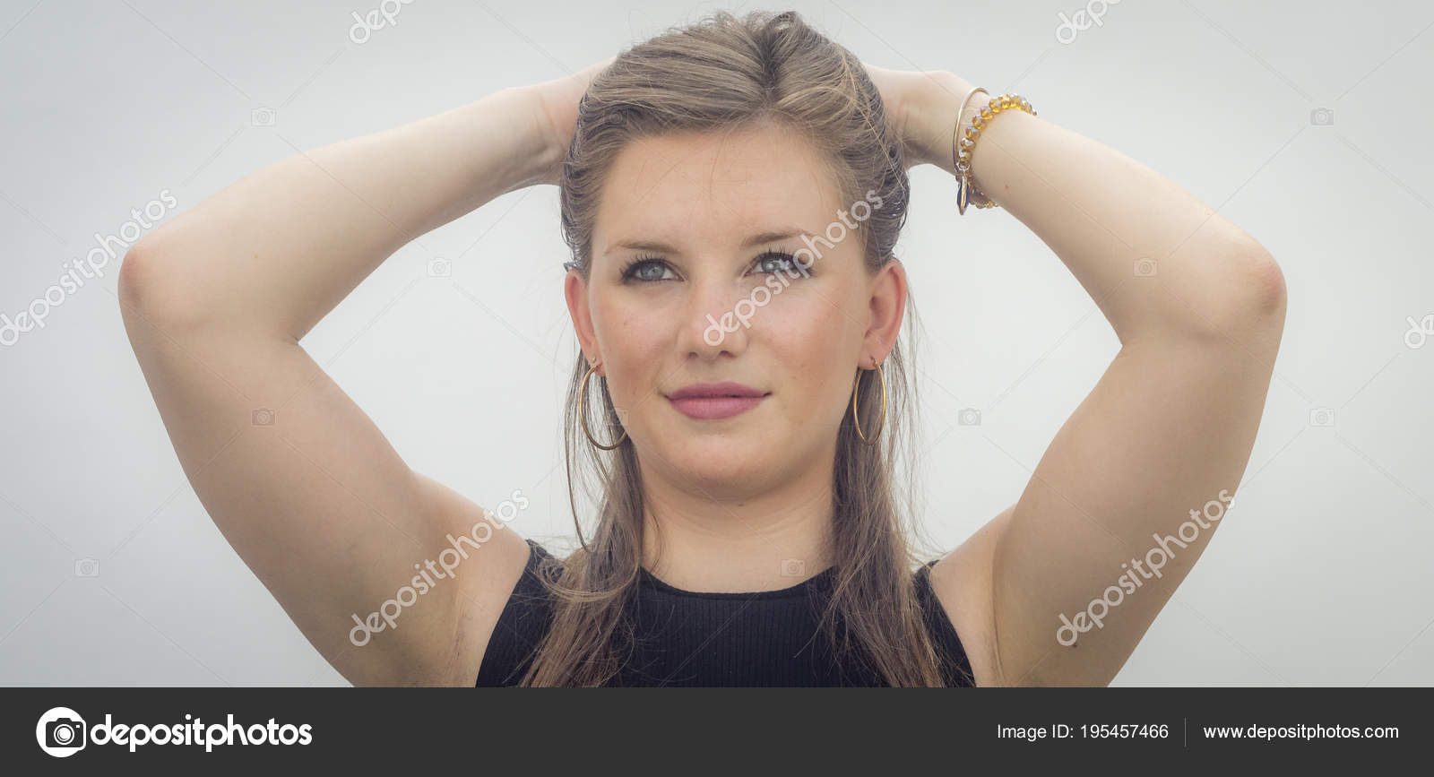 Danish Beauty Young White Woman Blonde Blue Eyes Long Golden