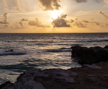 Karayip Denizi 'nde gün doğumu, Isla Mujeres, Meksika