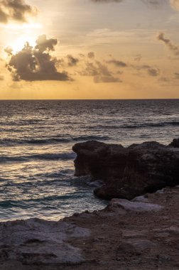 Karayip Denizi 'nde gün doğumu, Isla Mujeres, Meksika