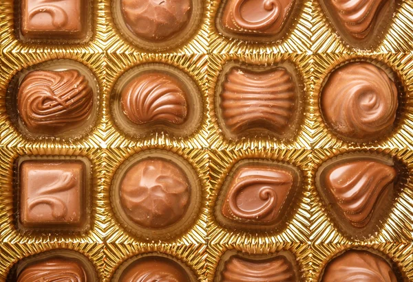 Mängd choklad praliner — Stockfoto