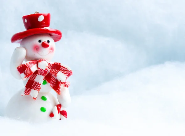 Снеговик машет рукой — стоковое фото