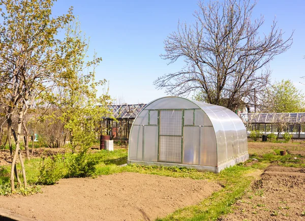 Modern Polycarbonate Greenhouse — Stock Photo, Image