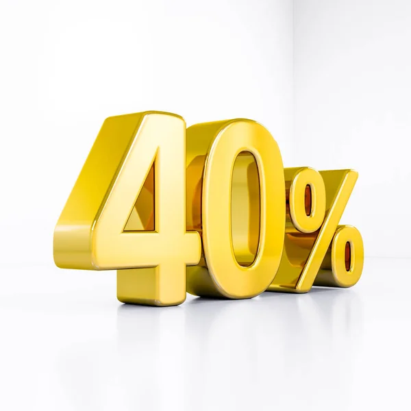 Gold Percent Sign — Stock Photo, Image