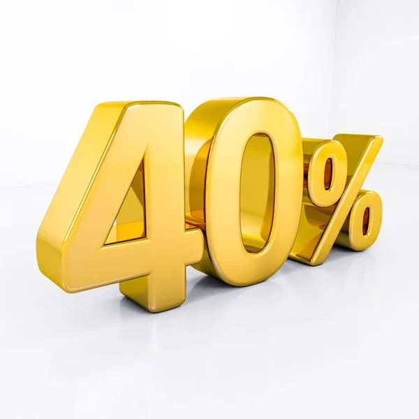 Gold Percent Sign — Stock Photo, Image