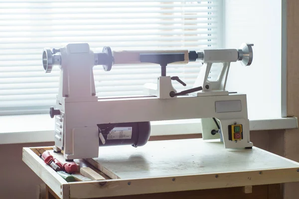 Mini tornio di lavorazione del legno — Foto Stock