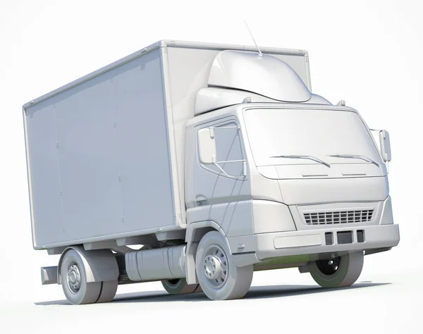 Ícone de caminhão de entrega branca 3d — Fotografia de Stock