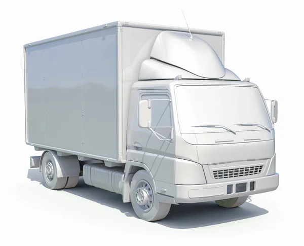 3D dostawy biały ciężarówka ikona — Zdjęcie stockowe
